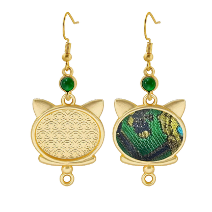 Shangjiukai Badayun Song Brocade Earrings 上久楷四达晕宋锦耳环