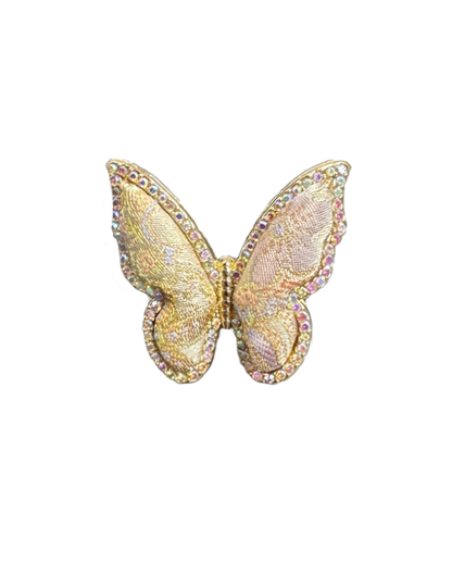 Shangjiukai Auspicious Butterfly Dance Song Brocade Butterfly Ring | 上久楷瑞彩蝶舞宋锦蝴蝶戒指