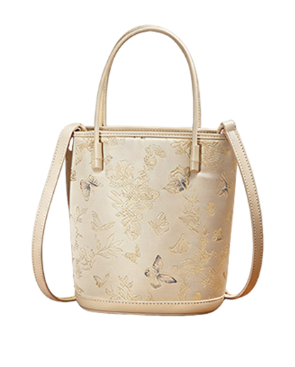 Floral & Butterfly Dream Song Brocade Handbag 花蝶绮梦宋锦手提包