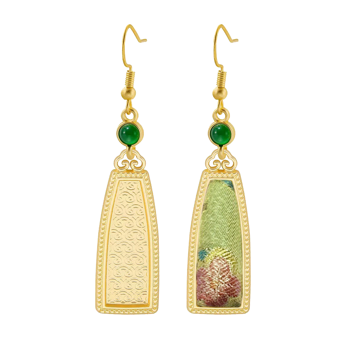 Li Dexi Longing Song Brocade Earrings 李德喜长相思宋锦耳环