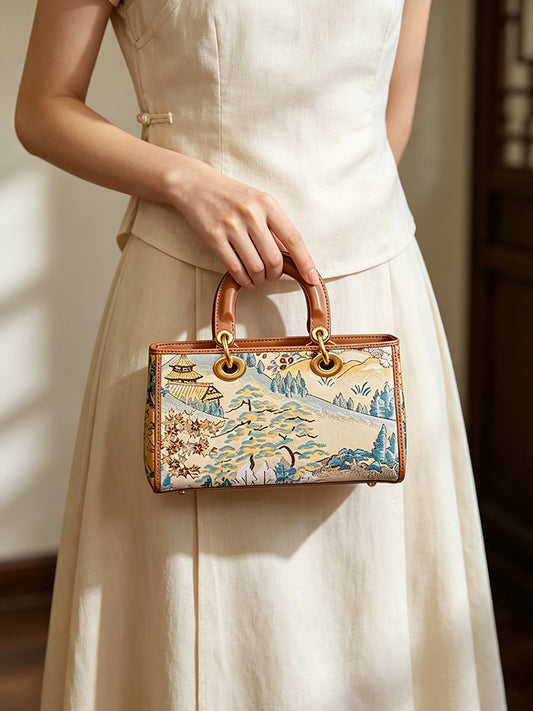 Mirage · Painted Floral Brocade Handheld Bag | 海市蜃楼·妆花锦手提包