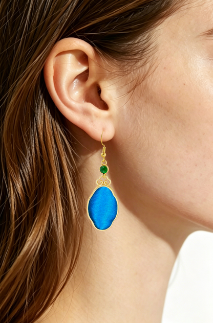 Large Cloud Vintage Silk Satin Earrings 大云朵老缎耳环