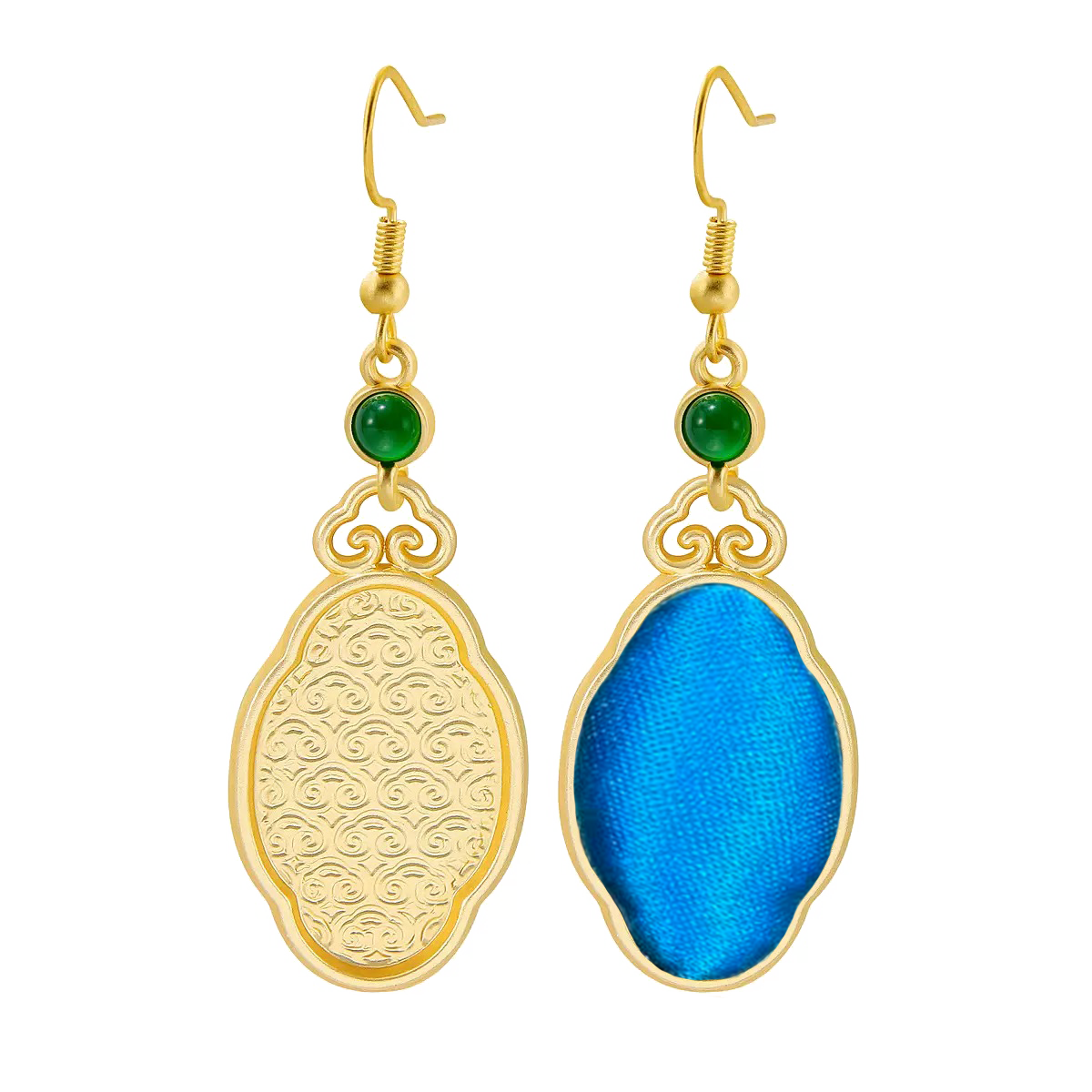 Large Cloud Vintage Silk Satin Earrings 大云朵老缎耳环