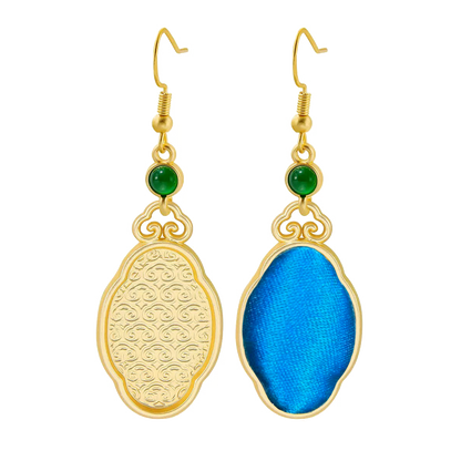 Large Cloud Vintage Silk Satin Earrings 大云朵老缎耳环