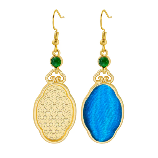 Large Cloud Vintage Silk Satin Earrings 大云朵老缎耳环