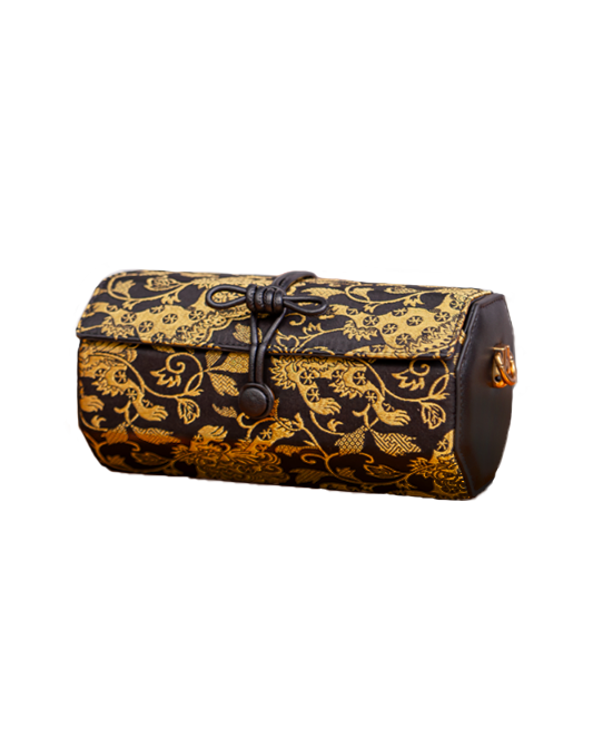 Shangjiukai Four-Square Lion Song Brocade Cylinder Crossbody Bag | 上久楷四方狮宋锦圆筒斜挎包