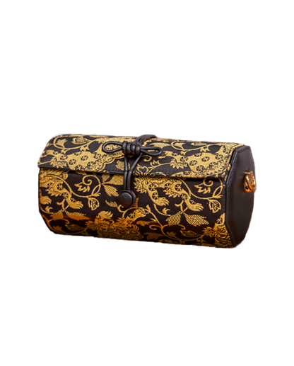 Shangjiukai Four-Square Lion Song Brocade Cylinder Crossbody Bag | 上久楷四方狮宋锦圆筒斜挎包