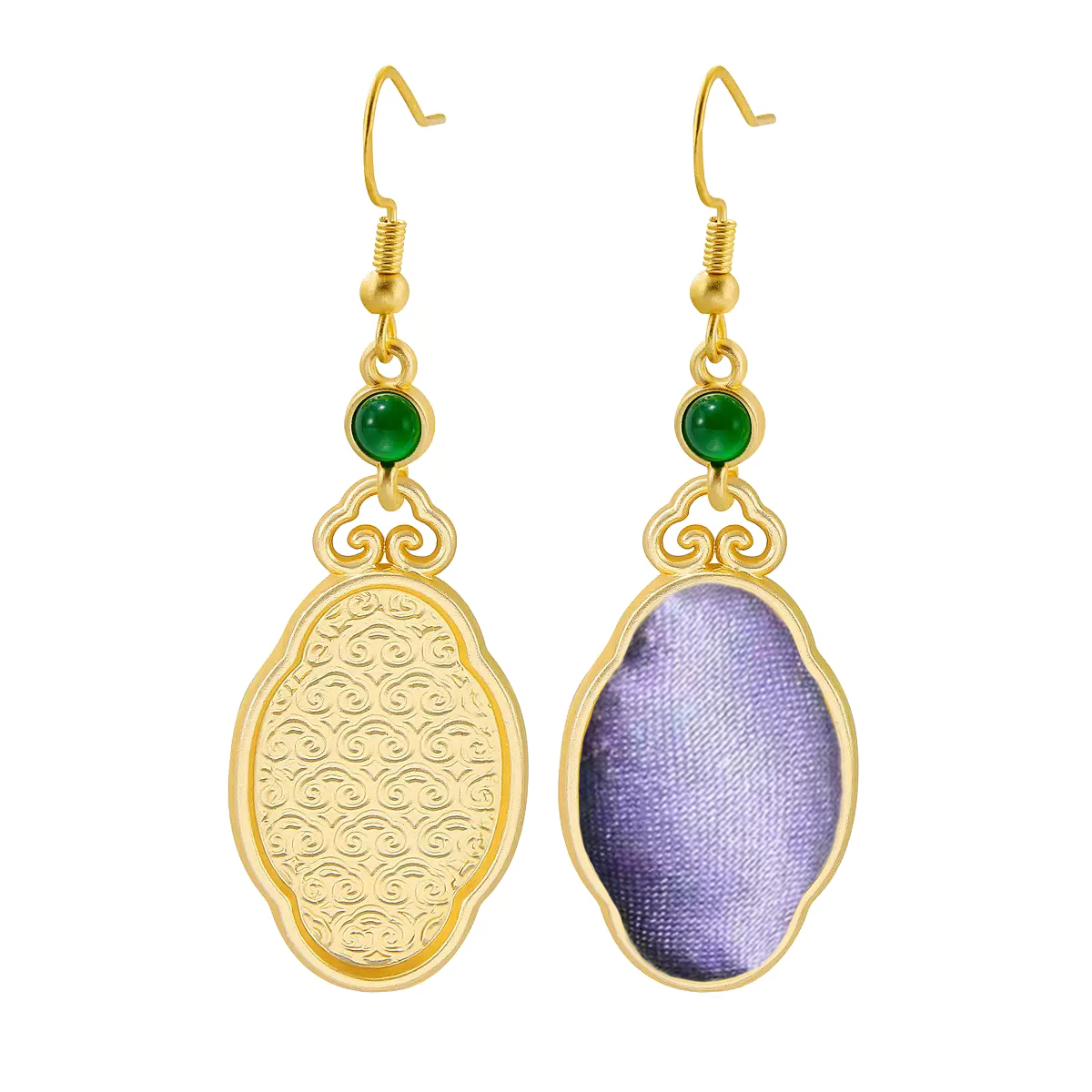 Cloud-shaped Vintage Silk Satin Earrings 云朵老缎耳环