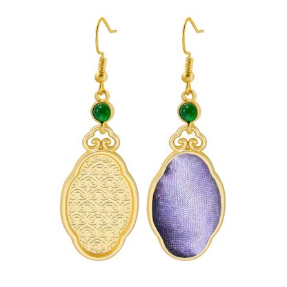 Cloud-shaped Vintage Silk Satin Earrings 云朵老缎耳环