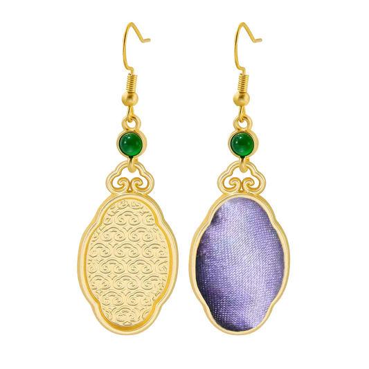 Cloud-shaped Vintage Silk Satin Earrings 云朵老缎耳环