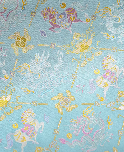 Qian Xiaoping "Dragon & Horse Spirit" Song Brocade Bag Charm 钱小萍龙马精神纹宋锦包挂