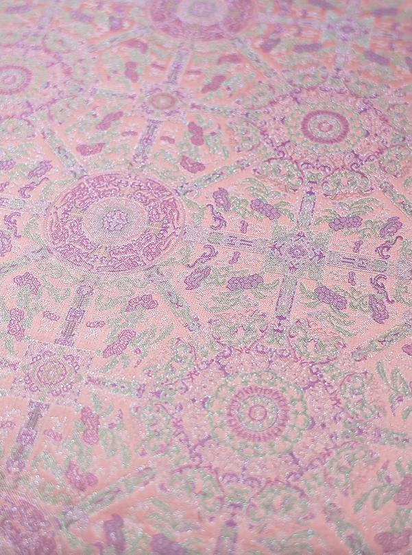 Sanma Pink "Bada Yun" Song Brocade Bag Charm 三马粉色八达晕宋锦包挂