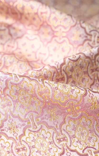 Shangjiukai Pink "Dingsheng Pattern" Song Brocade Bag Charm 上久楷粉色定胜纹宋锦包挂