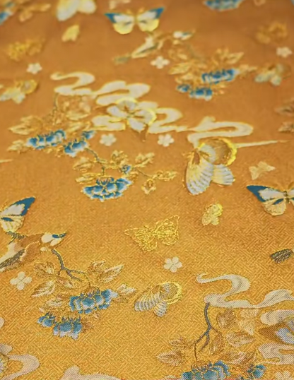 Sanma Butterfly & Blossom Song Brocade Earrings 三马蝶恋花宋锦耳环
