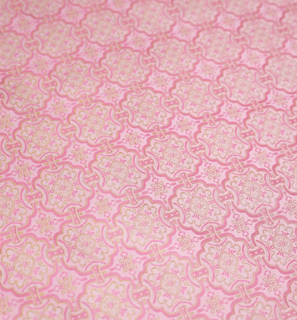 Song Brocade Handmade Earrings | Pink Victory Pattern 粉色定胜纹宋锦手工耳环