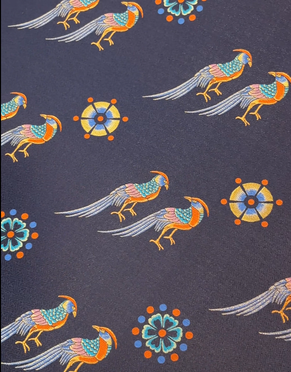 Multicolored Di Bird Song Brocade Handbag 五彩翟鸟宋锦手提包