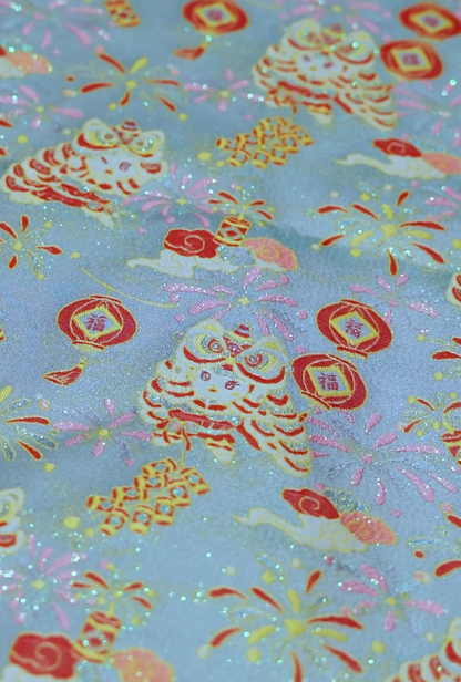 Song Brocade Earrings | Yuqionglou, Auspicious Brocade Motif 玉琼楼锦瑞纹宋锦耳环