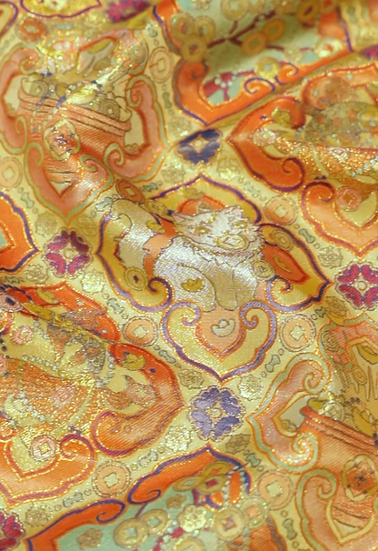 Fourfold Ruyi & Fortune Song Brocade Brooch by Li Dexi 李德喜四合如意纳财宋锦胸针