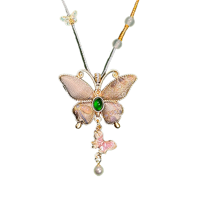 Colorful Butterflies Song Brocade Necklace · Shangjiukai 上久楷瑞彩蝶舞宋锦项链