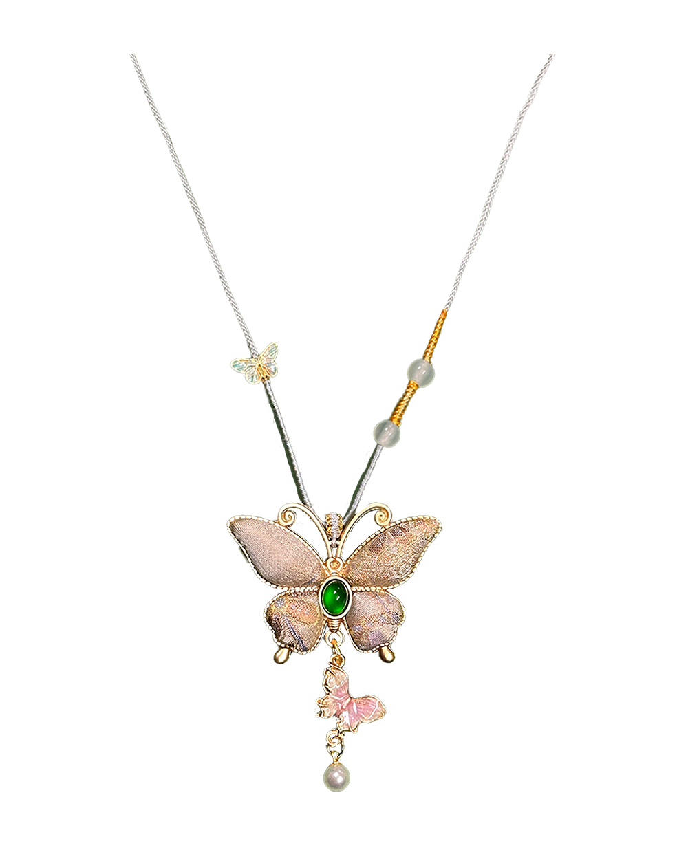 Colorful Butterflies Song Brocade Necklace · Shangjiukai 上久楷瑞彩蝶舞宋锦项链
