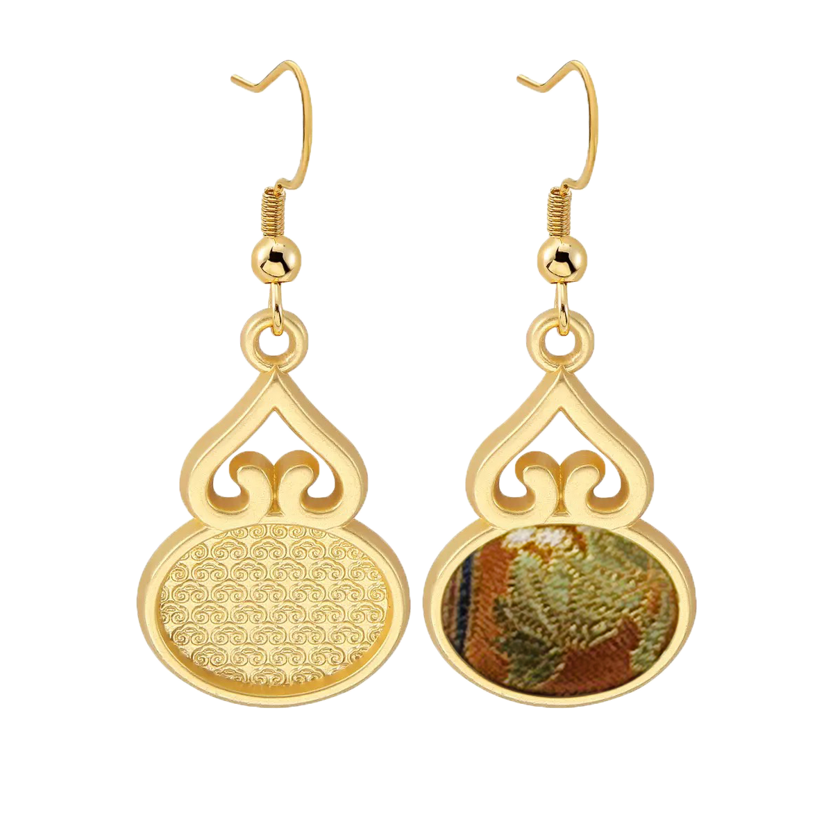 Song Brocade Earrings | Autumn Garden Design, by Lu Meiying 陆美英满园秋色宋锦耳环