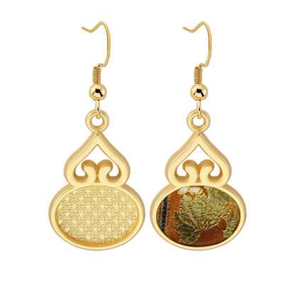 Song Brocade Earrings | Autumn Garden Design, by Lu Meiying 陆美英满园秋色宋锦耳环