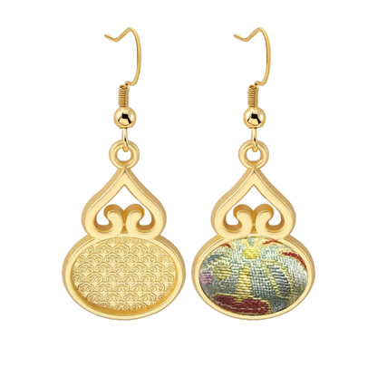 Song Brocade Earrings | Yuqionglou, Auspicious Brocade Motif 玉琼楼锦瑞纹宋锦耳环