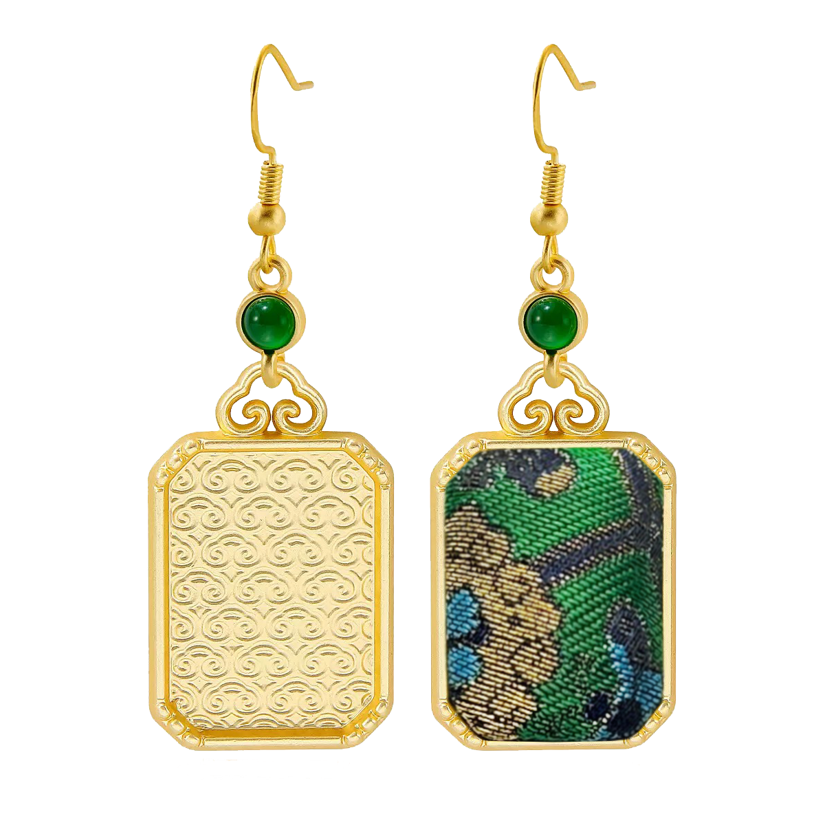 Shangjiukai Badayun Song Brocade Earrings 上久楷四达晕宋锦耳环