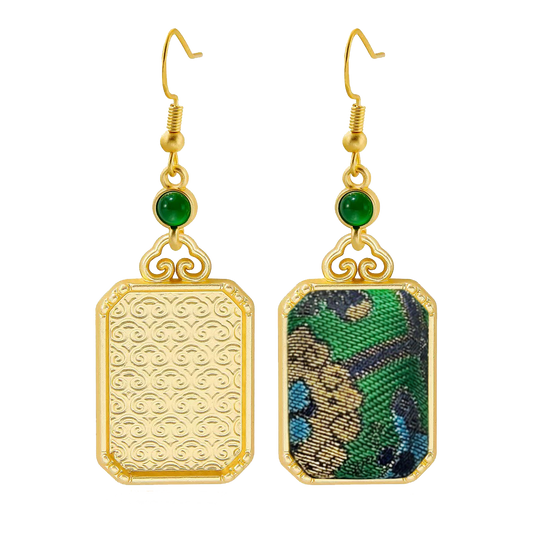 Shangjiukai Badayun Song Brocade Earrings 上久楷四达晕宋锦耳环