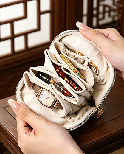 Mother-of-Pearl Craft Osmanthus & Small Goldfish Song Brocade jewelry bag | 螺钿工艺桂花小金鱼宋锦首饰包