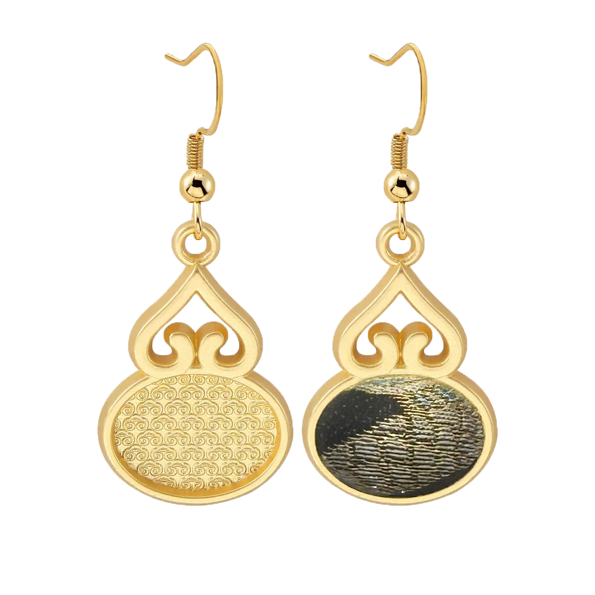 Song Brocade Earrings | Kylin & Peony Pattern, by Li Dexi 李德喜麒麟牡丹宋锦耳环