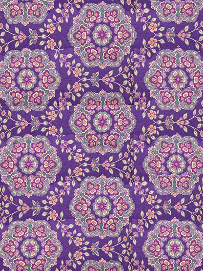 Purple Ground Cluster Floral Shu Brocade Clutch | 紫底团花蜀锦手拿包