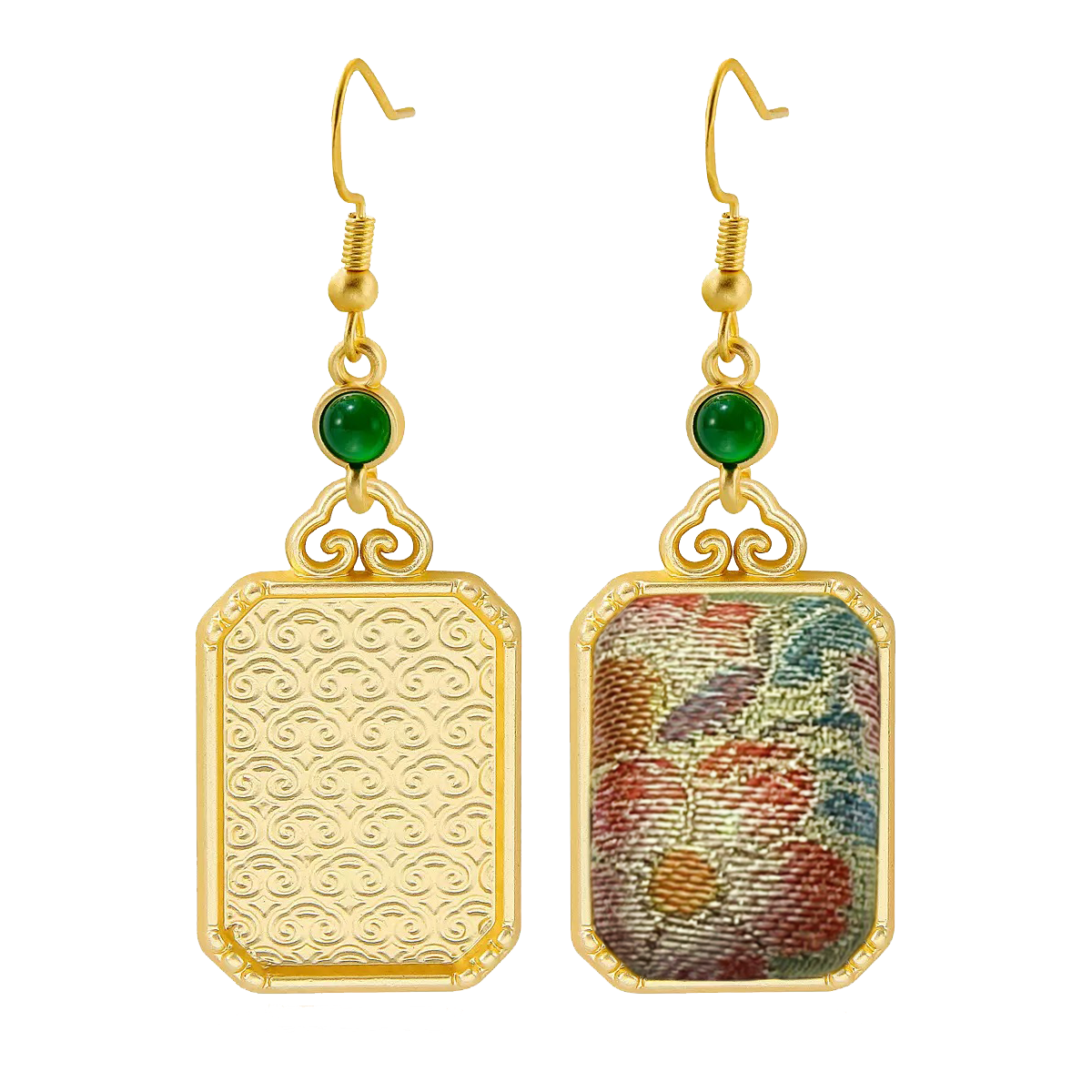 Li Dexi Longing Song Brocade Earrings 李德喜长相思宋锦耳环