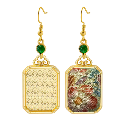 Li Dexi Longing Song Brocade Earrings 李德喜长相思宋锦耳环