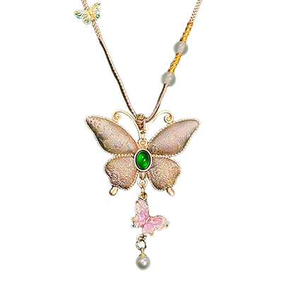 Colorful Butterflies Song Brocade Necklace · Shangjiukai 上久楷瑞彩蝶舞宋锦项链