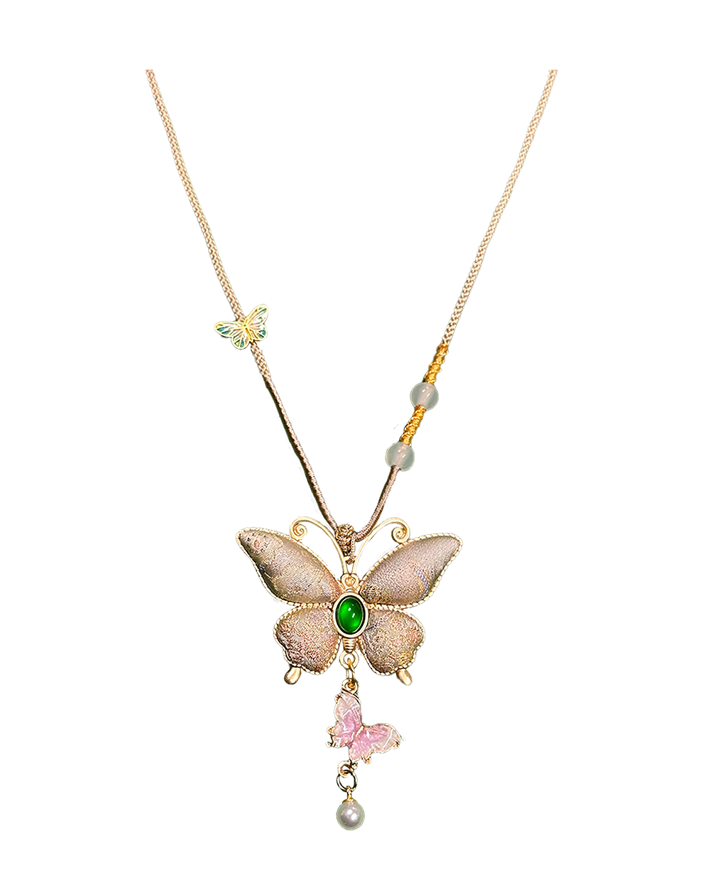 Colorful Butterflies Song Brocade Necklace · Shangjiukai 上久楷瑞彩蝶舞宋锦项链