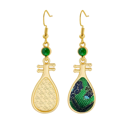 Shangjiukai Badayun Song Brocade Earrings 上久楷四达晕宋锦耳环