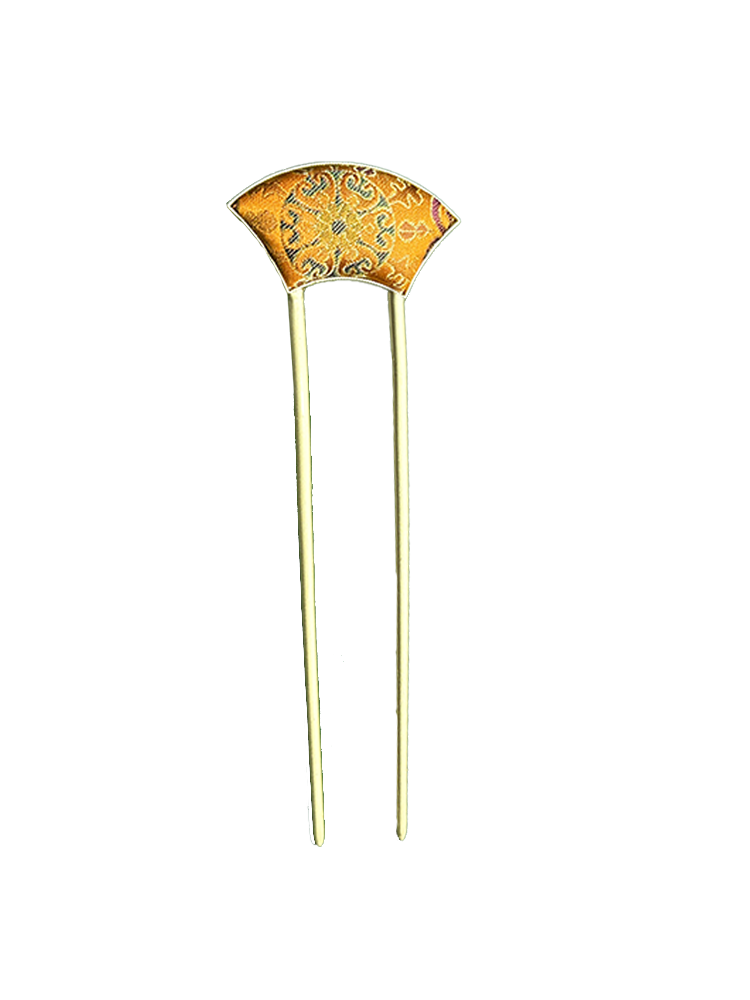 Ruyi, Gourd, Turtle Shell & Dragon Pattern Song Brocade Hairpin · Shangjiukai 上久楷如意葫芦龟背龙纹宋锦发簪