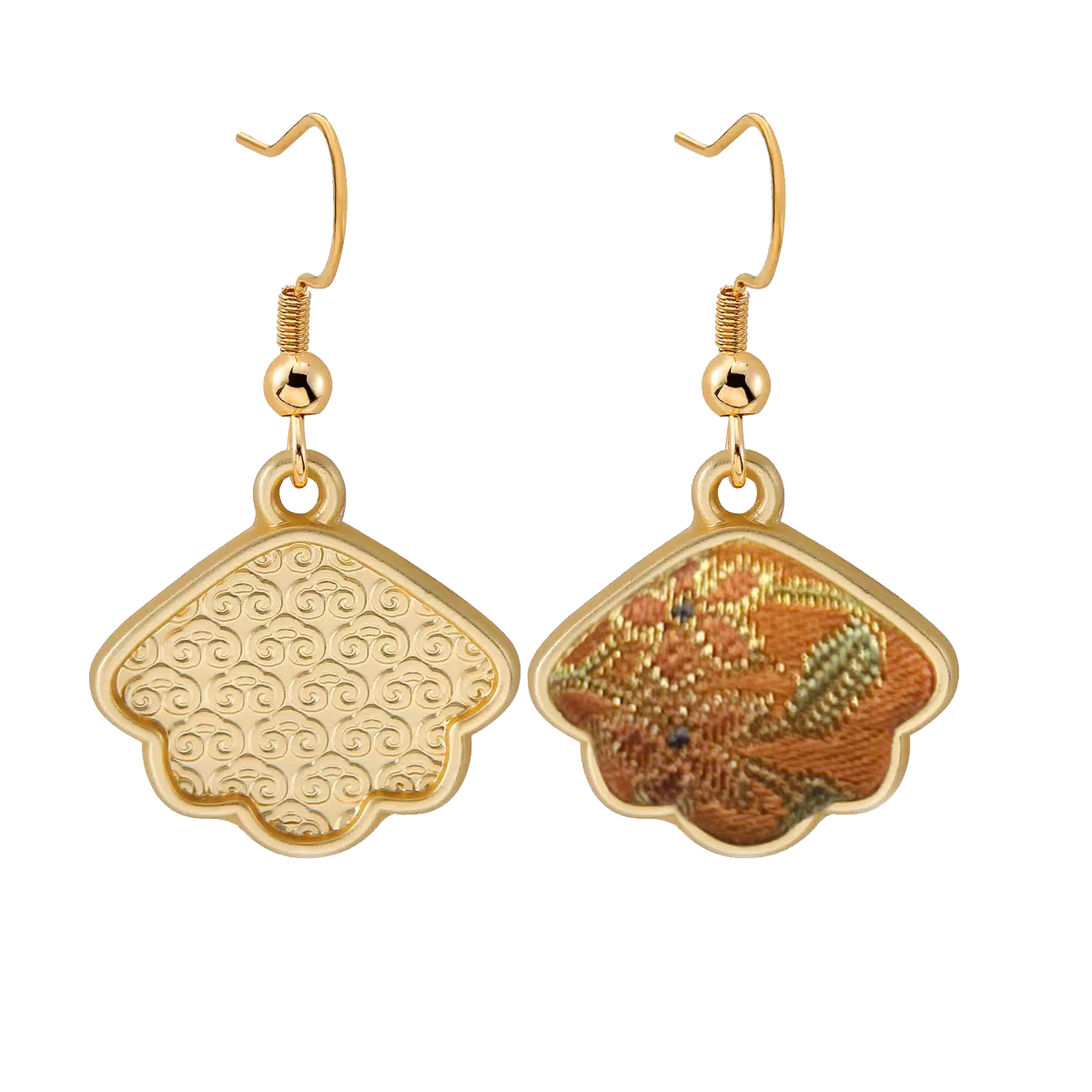 Song Brocade Earrings | Autumn Garden Design, by Lu Meiying 陆美英满园秋色宋锦耳环