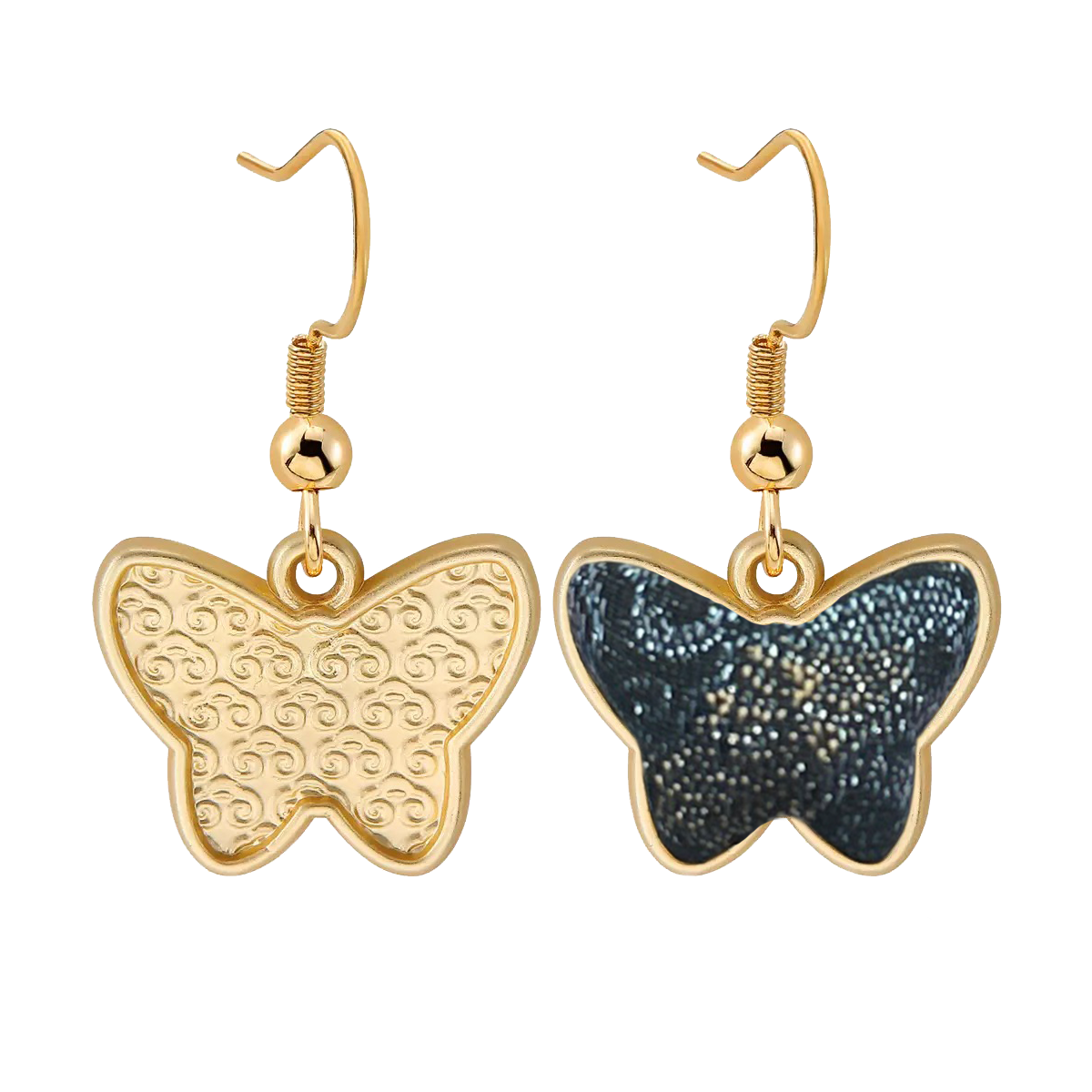 Shangjiukai Navy Bada Yun Earrings with Mother-of-Pearl Inlay 上久楷螺钿藏蓝八达晕耳环