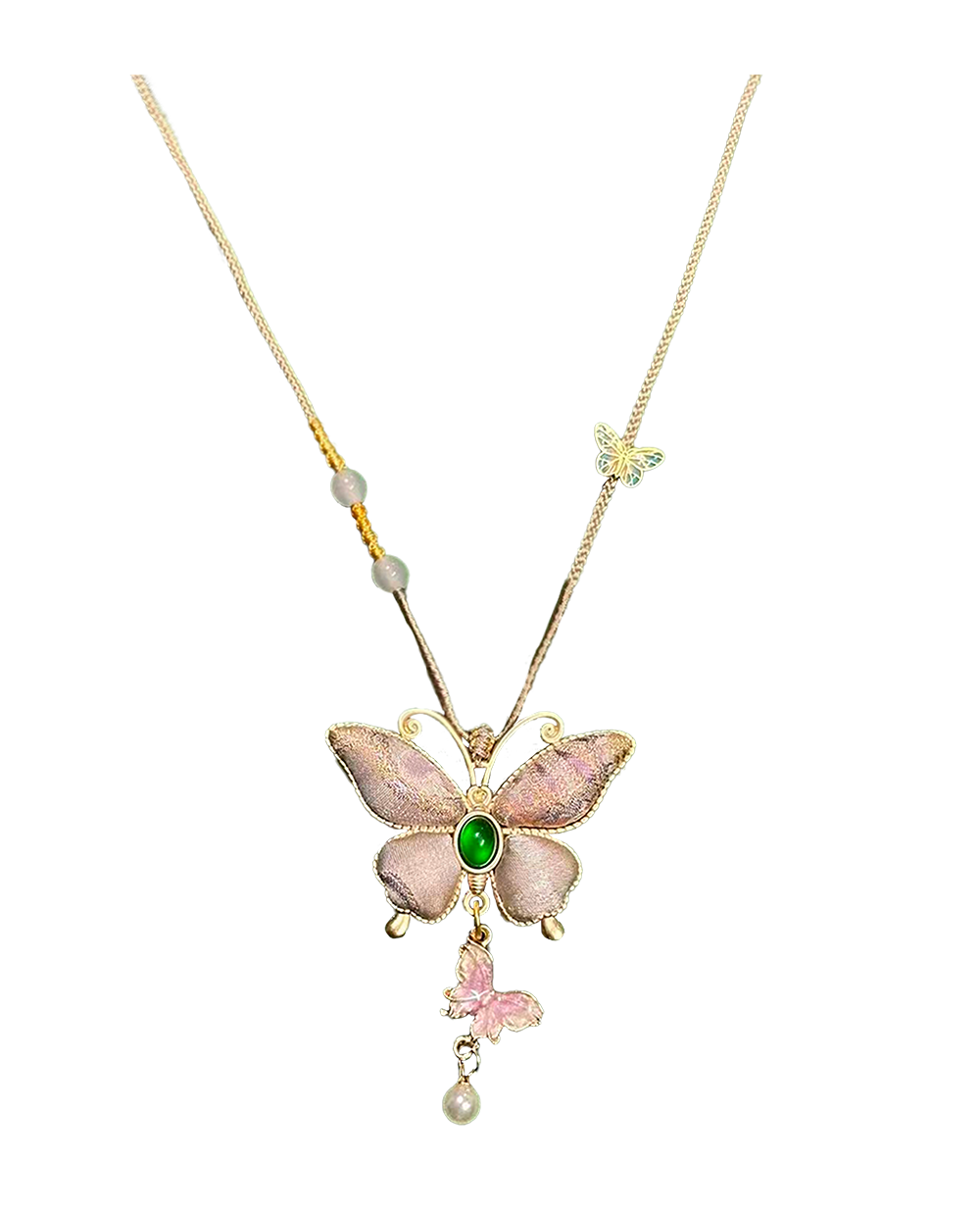 Colorful Butterflies Song Brocade Necklace · Shangjiukai 上久楷瑞彩蝶舞宋锦项链