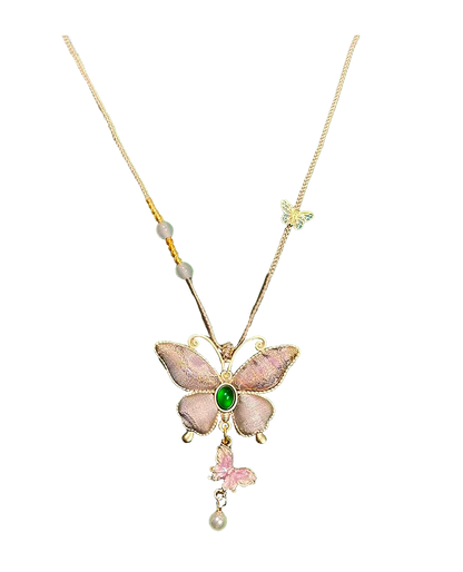 Colorful Butterflies Song Brocade Necklace · Shangjiukai 上久楷瑞彩蝶舞宋锦项链