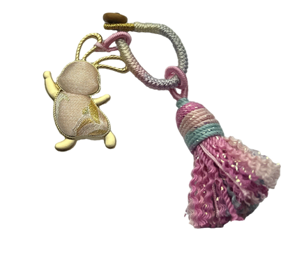 Guxu Golden Lotus & Lucky Rabbit Song Brocade Bag Charm 姑胥金莲福兔宋锦包挂