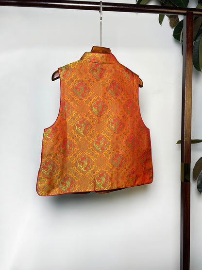 Song Brocade Waistcoat・Exquisite Lychee Motif 玲珑荔枝宋锦马甲