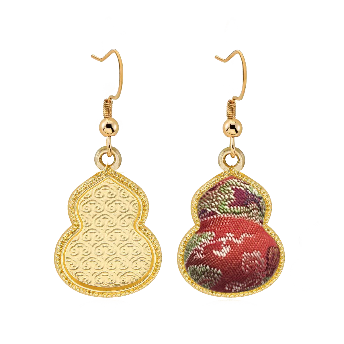 Song Brocade Earrings | Shangjiukai, Red Bada Yun Motif 上久楷红八达晕宋锦耳环