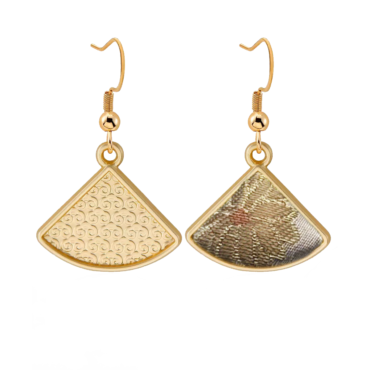 Chinese Silk Hundred Flowers & Dragon Chasing Pattern Song Brocade Earrings 中国丝绸百花撵龙纹宋锦耳环