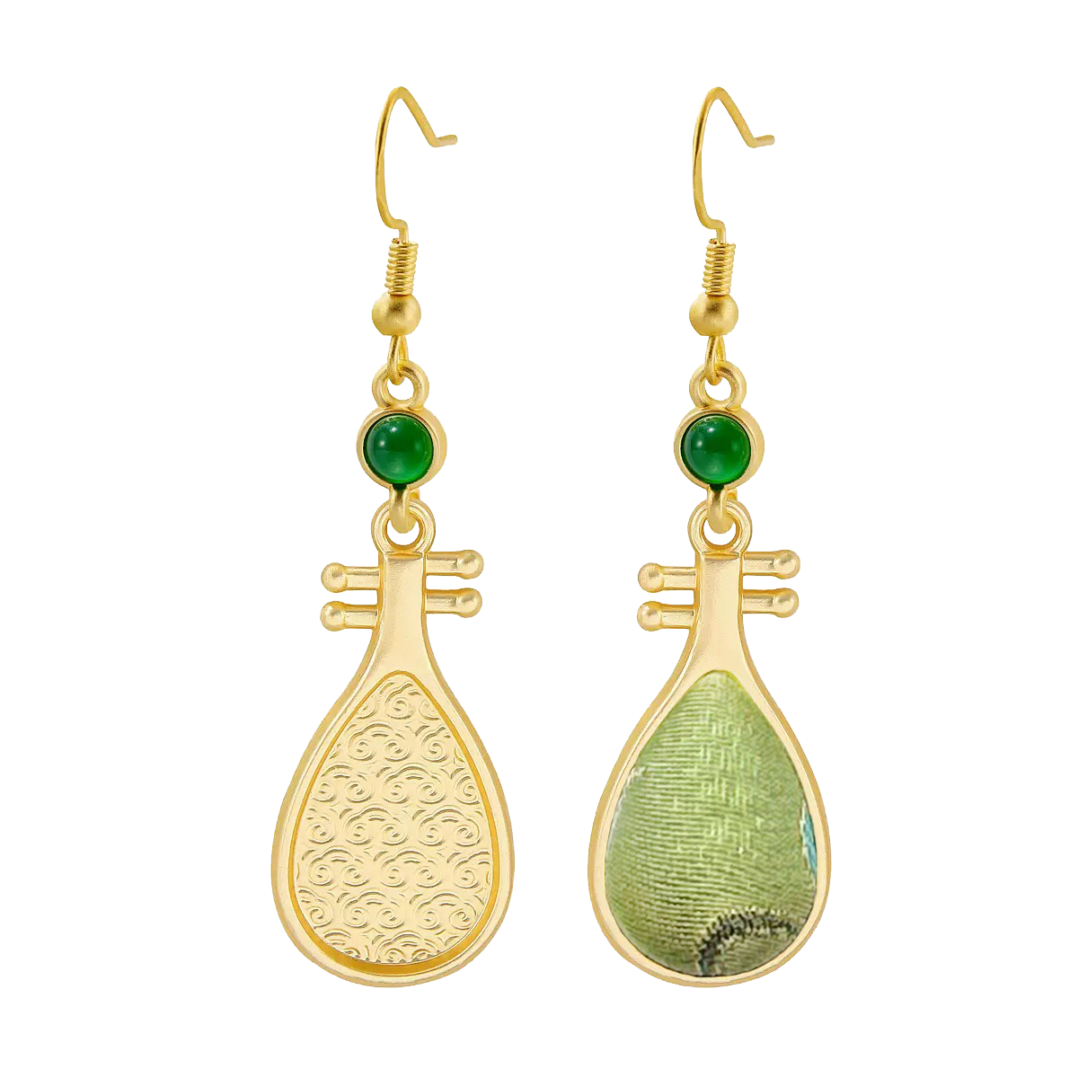 Li Dexi Longing Song Brocade Earrings 李德喜长相思宋锦耳环