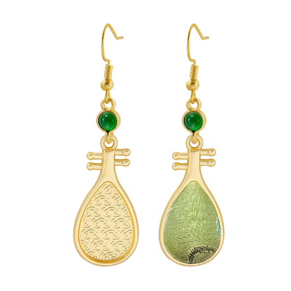 Li Dexi Longing Song Brocade Earrings 李德喜长相思宋锦耳环