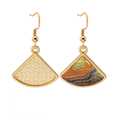 Song Brocade Earrings | Autumn Garden Design, by Lu Meiying 陆美英满园秋色宋锦耳环
