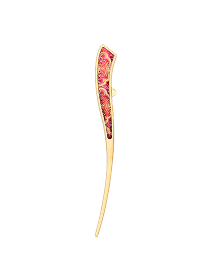 Red Victory Pattern Song Brocade Hairpin · Yu Jiutian 御九天红色定胜纹宋锦发簪